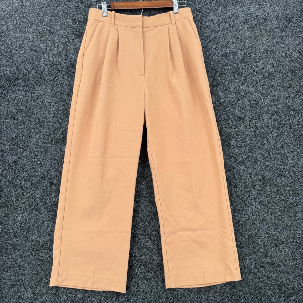 Abercrombie & Fitch Sloane Tailored Pants 31/12 Peach Tan Wide Leg Trousers